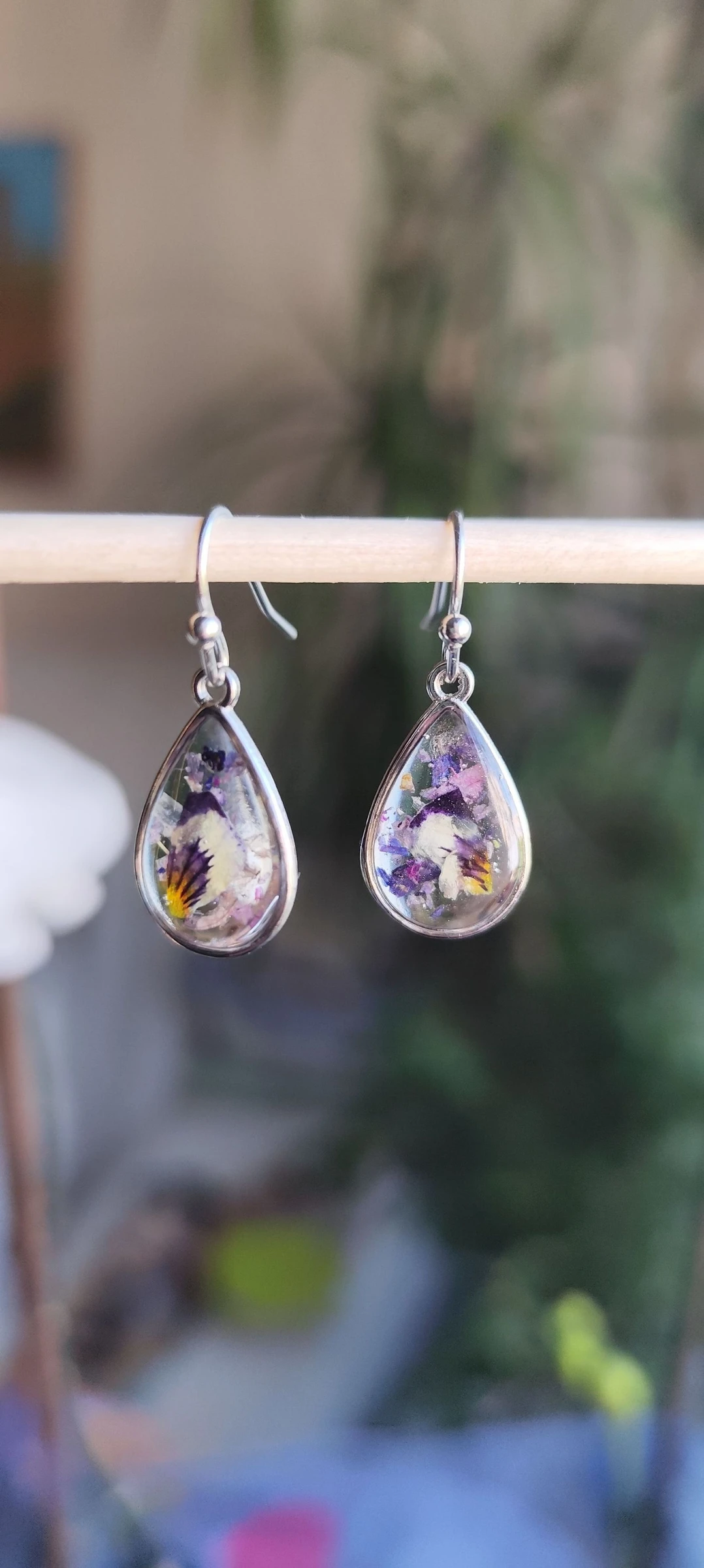 Thoughts and blue flowers earrings – photo 9